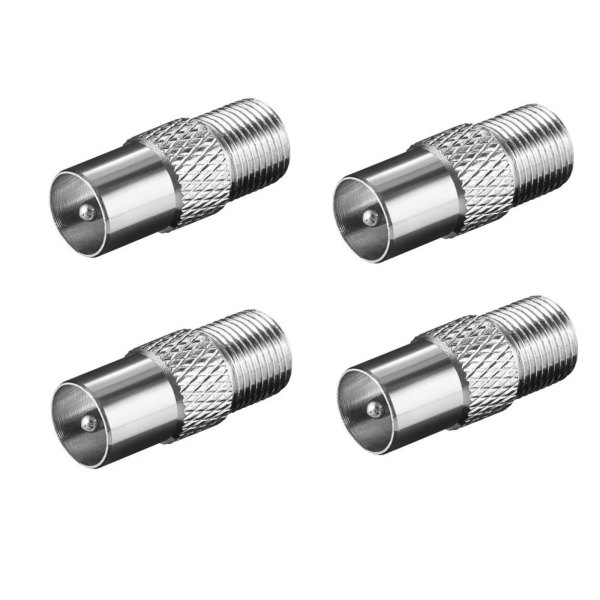 4 Stück F-Stecker F-Kupplung/Koaxial 9,5mm Adapter