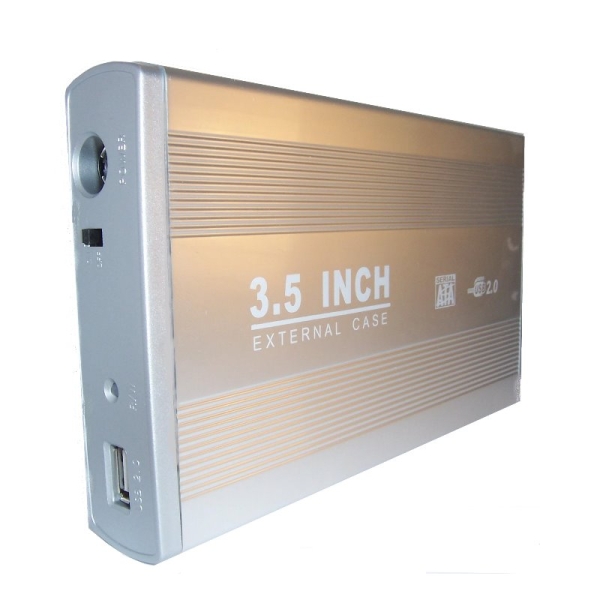 3,5 Zoll Alu-Gehäuse für SATA Festplatten USB 2.0