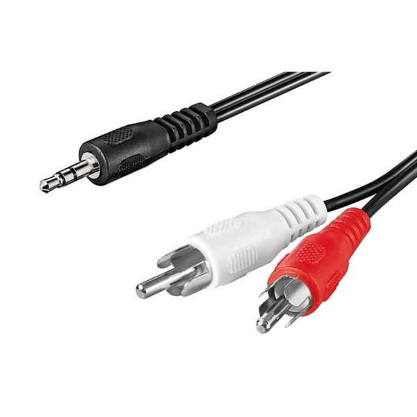 Audio-Adapter-Kabel Stereo Klinke 3,5mm auf 2x Cinch-Stecker 5m