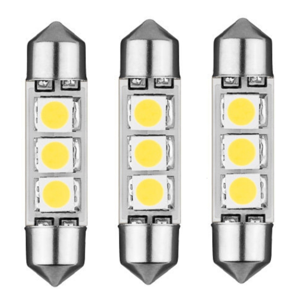 3 Stück LED-Soffitte LED für 42mm Lampensockel