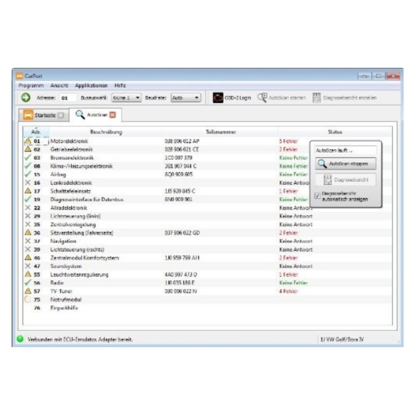 Interface AutoDia K509 für CarPort Software - VW AUDI SEAT SKODA