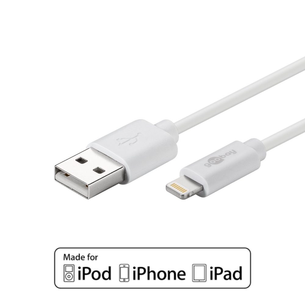 USB Kabel Ladekabel Datenkabel 0,5m Weiss für iPhone iPod iPad