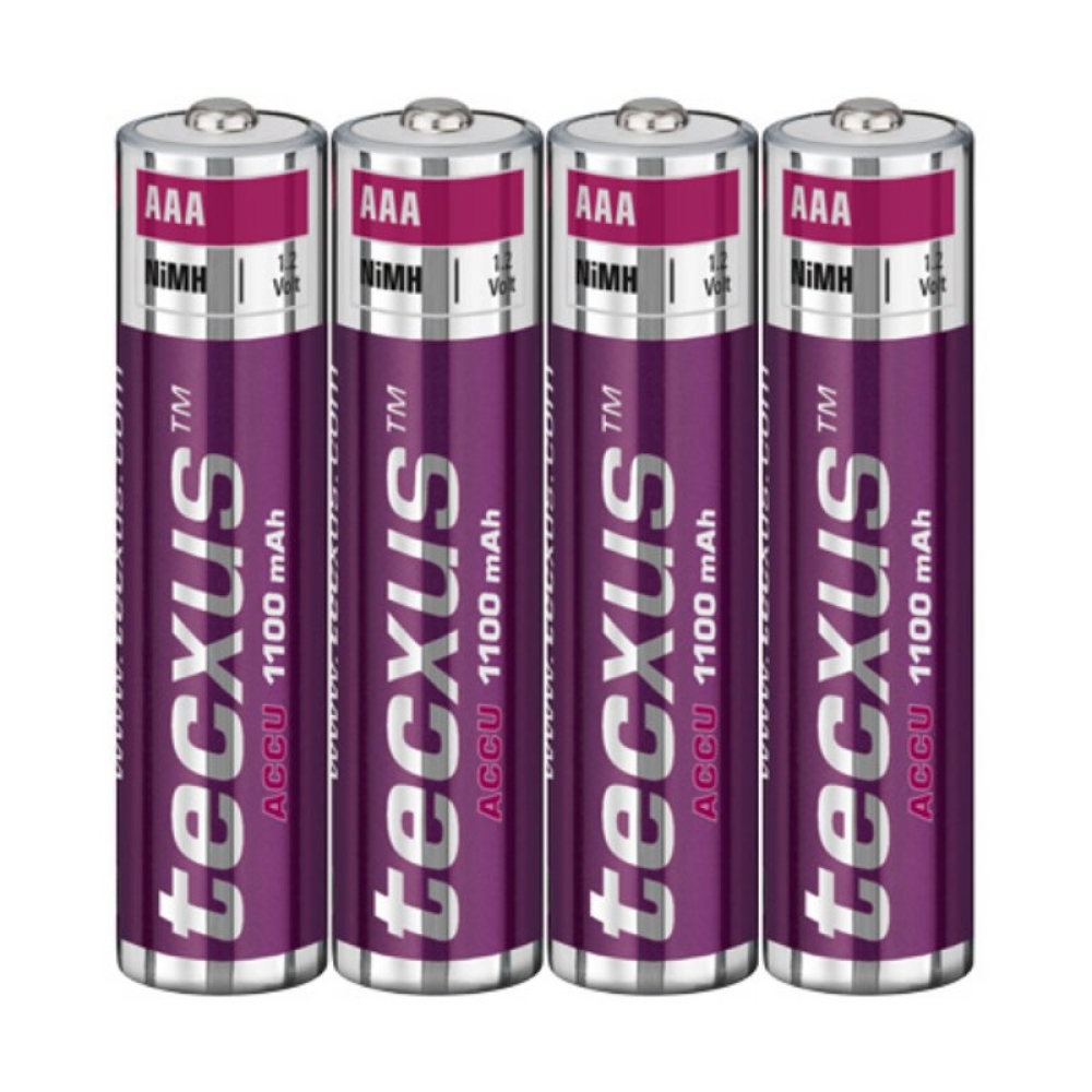 Tecxus 4x AAA Micro Ni-MH Akkus 1,2 V 1100 mAh